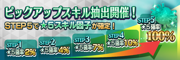 6月14日 ステップ5で★5スキル確定！「ピックアップスキル抽出」開催！